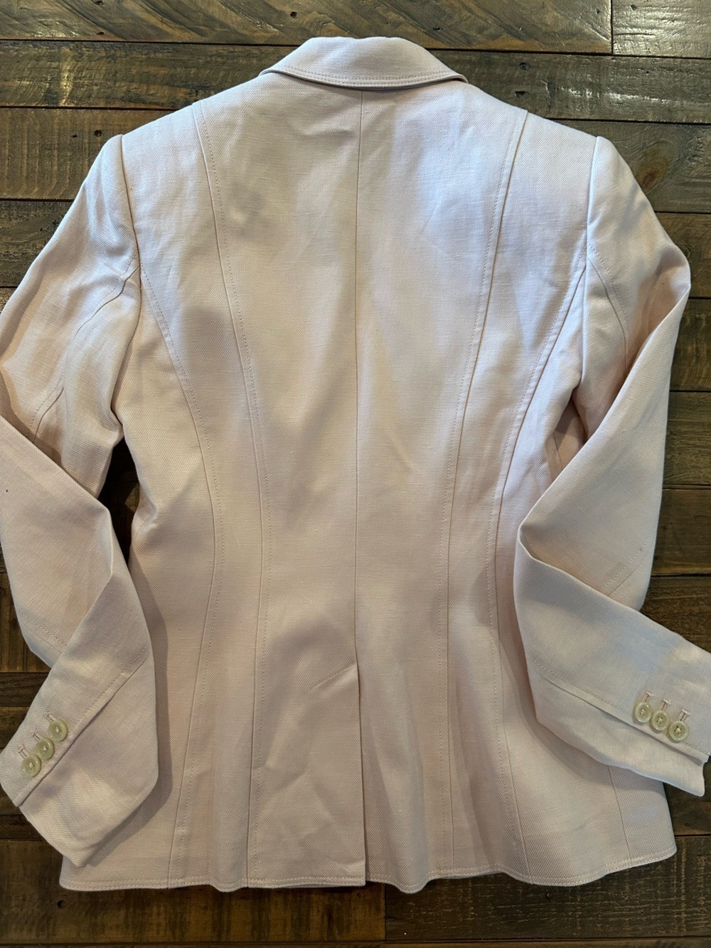 Donna Karan New York Ligh Pink Linen Blend Blazer XXS Like New - Picture 2 of 7